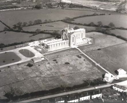 Image: Aerial view of Guildford Cathedral, c1957