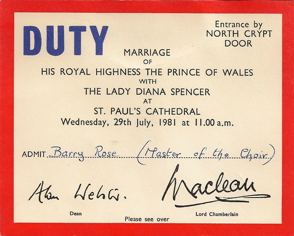 Image: Royal Wedding duty pass